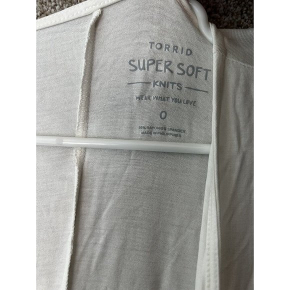 Torrid Super Soft Cloud Dancer Cascade Open Drape Front Cardigan Sweater Sz Lrg - Picture 4 of 6